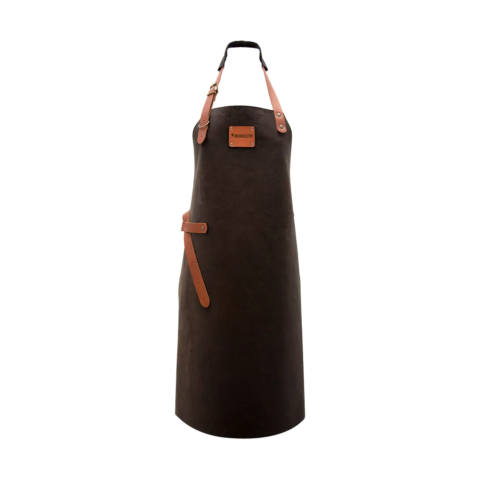 monolith-ledersch-rze-braun-aus-echtleder-grillsch-rze-verstellbar image 1