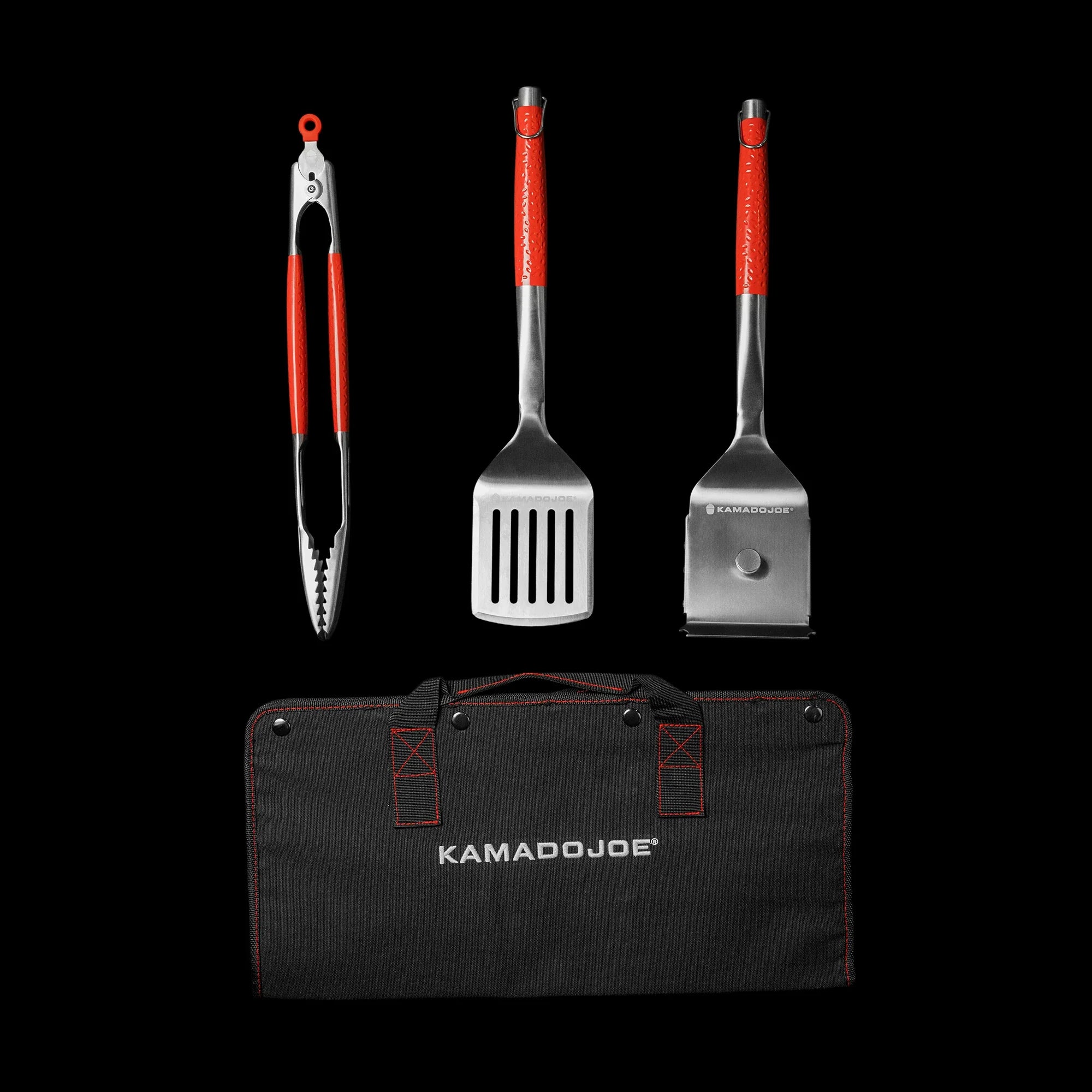 kamado-joe-krafted-steel-grillbesteck-set-pfannenwender-zange-und-grillb-rste image 3