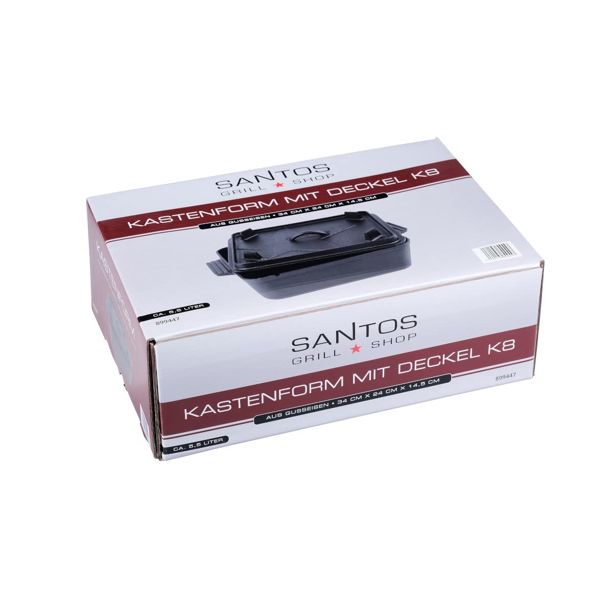 santos-guss-kastenform-5-5l-34x24x14-5-cm-eckiger-schmortopf-aus-gusseisen-mit-d image 7
