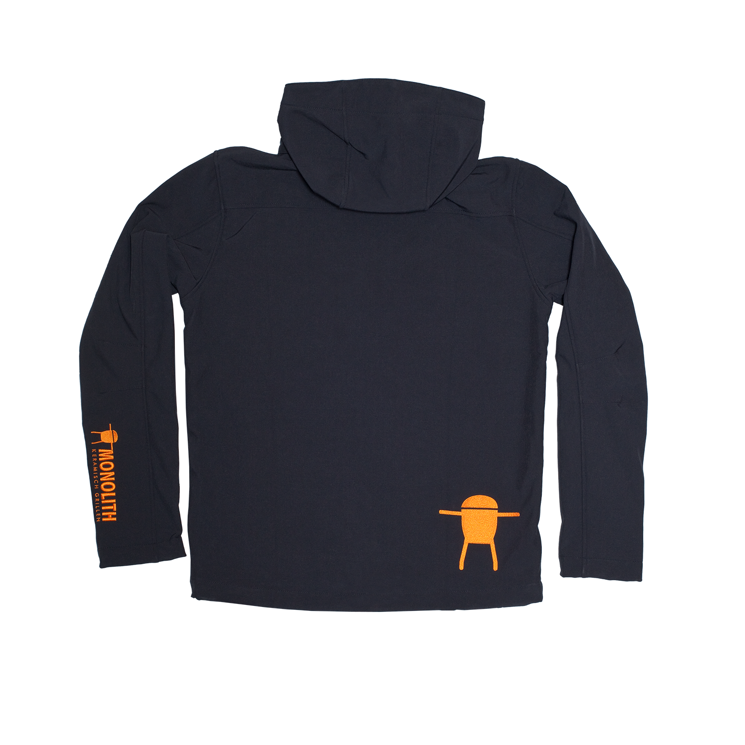 monolith-softshell-jacke-schwarz-mit-orangefarbenem-logo image 1
