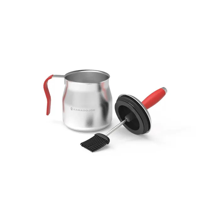 kamado-joe-krafted-bratentopf-1-liter-aus-stahl-mit-silikonpinsel image 1