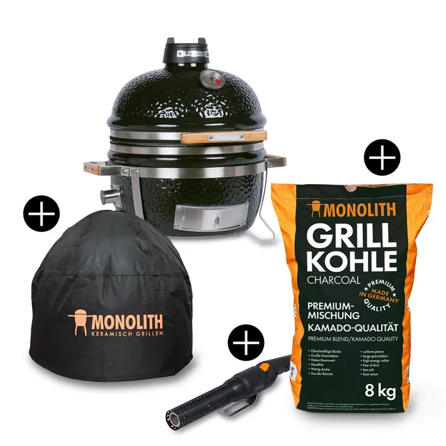 monolith-starterset-icon-keramikgrill-mit-mono-lighter-holzkohle-und-abdeckhaube image 1
