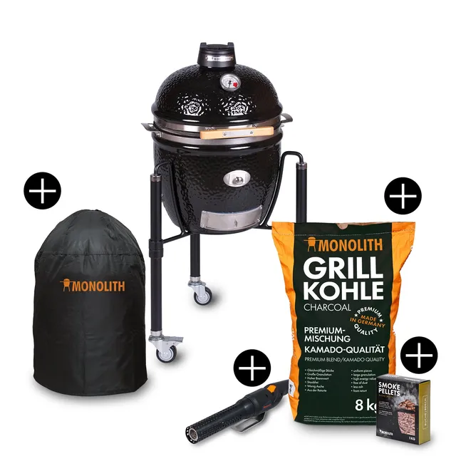 monolith-starterset-junior-2-0-schwarz-kamado-grill-komplettset image 1