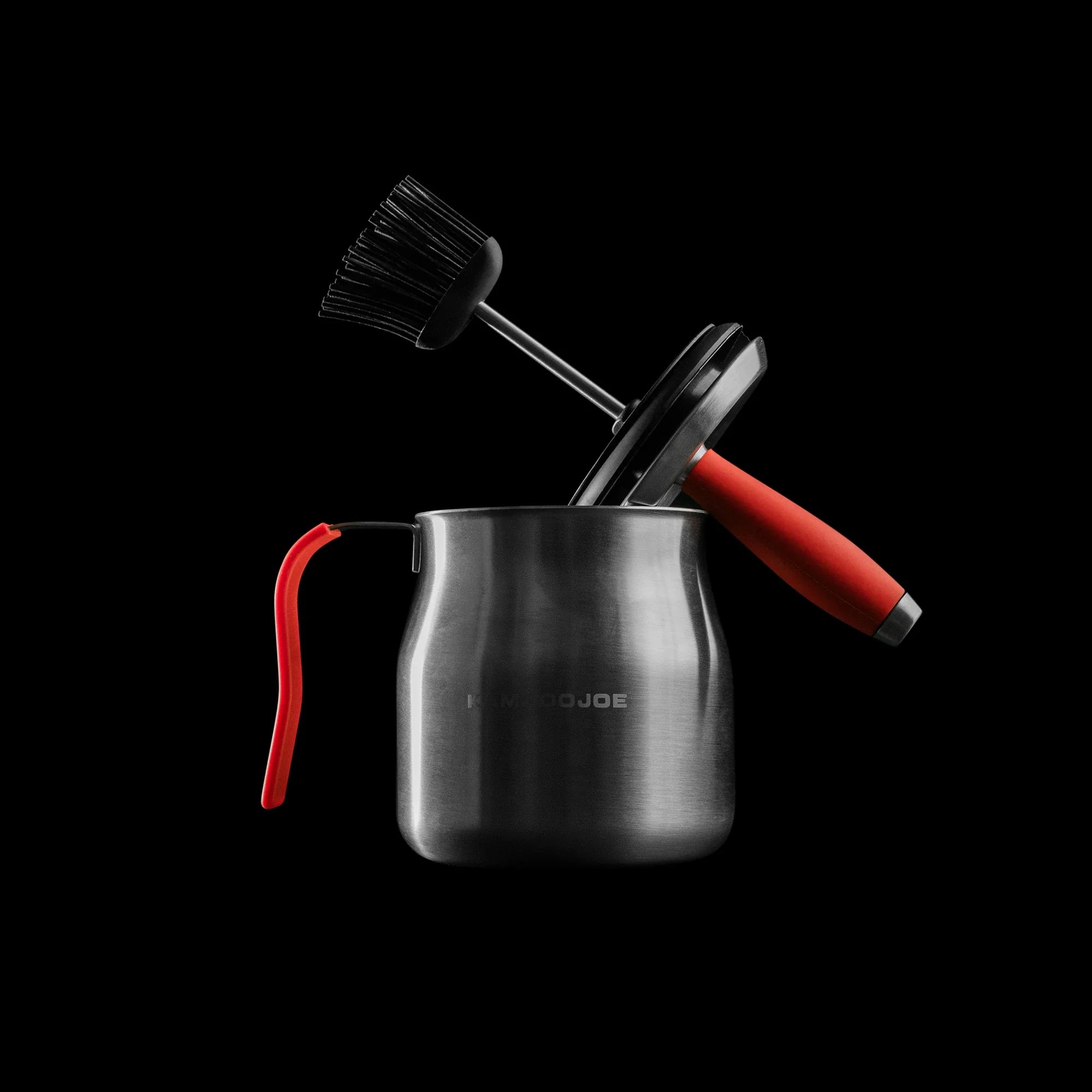 kamado-joe-krafted-bratentopf-1-liter-aus-stahl-mit-silikonpinsel image 2
