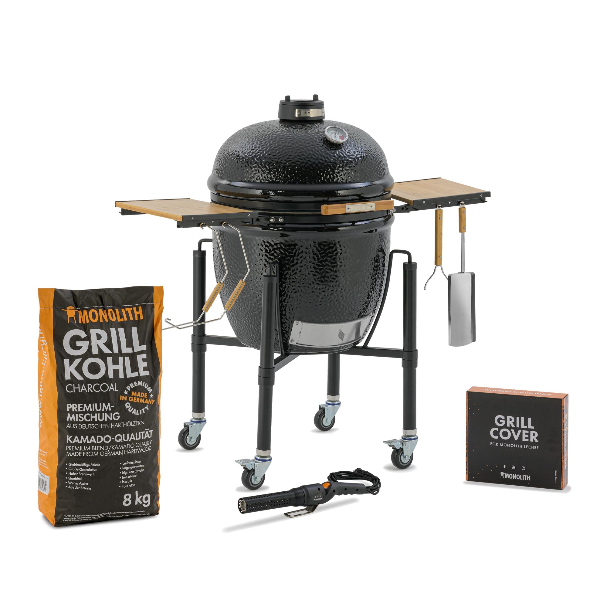 monolith-one-66-starterset-keramikgrill-schwarz-mit-gestell-und-zubeh-r image 1