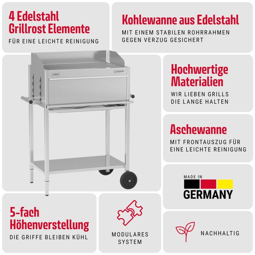 schickling-willy-l-basic-holzkohlegrill-grillwagen-edelstahl-55-x-33-cm image 2