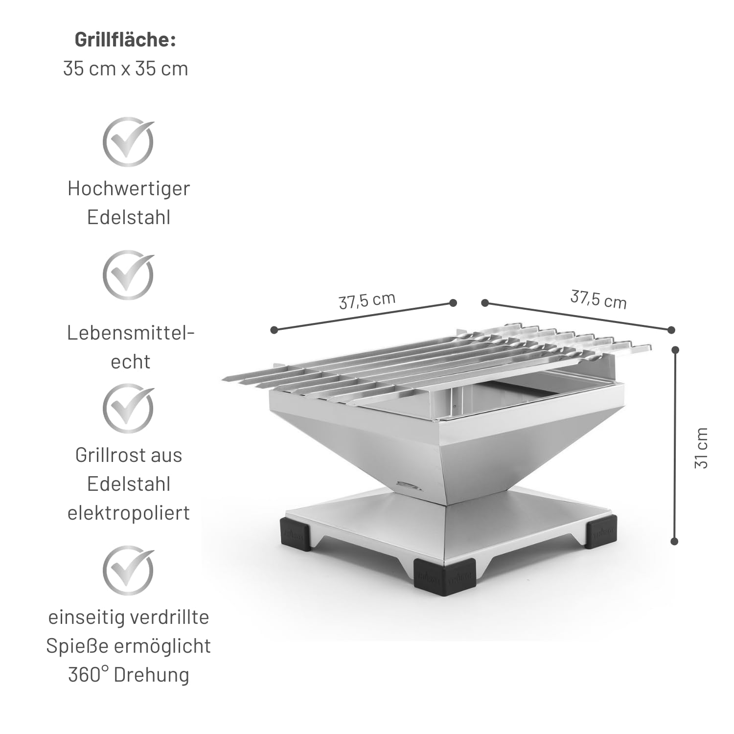 th-ros-t2-holzkohle-tischgrill-schaschlikspie-edelstahl image 2