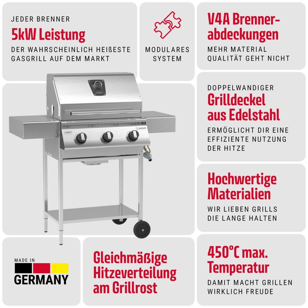 schickling-henry-l-classic-gasgrill-3-brenner-edelstahl-grillwagen image 2