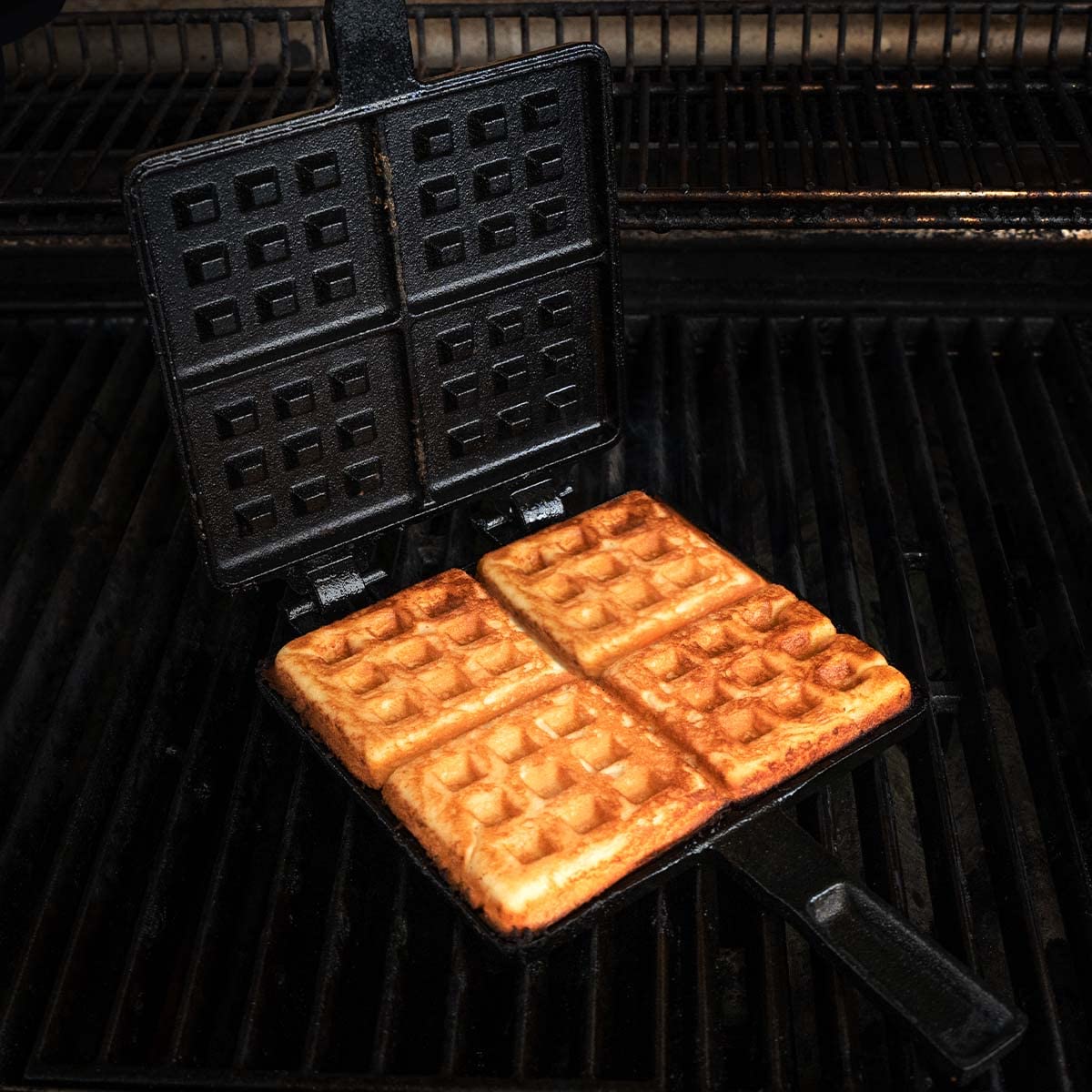 santos-xl-waffeleisen-gusseisen-eckig-17-5x18-5-cm-doppel-waffelmaker-f-r-grill image 2