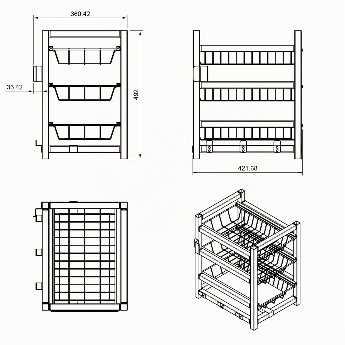 santos-regal-f-r-gasgrill-s-serie-36-x-49-x-42-cm-3-schubladen-schubladenregal-4 image 2