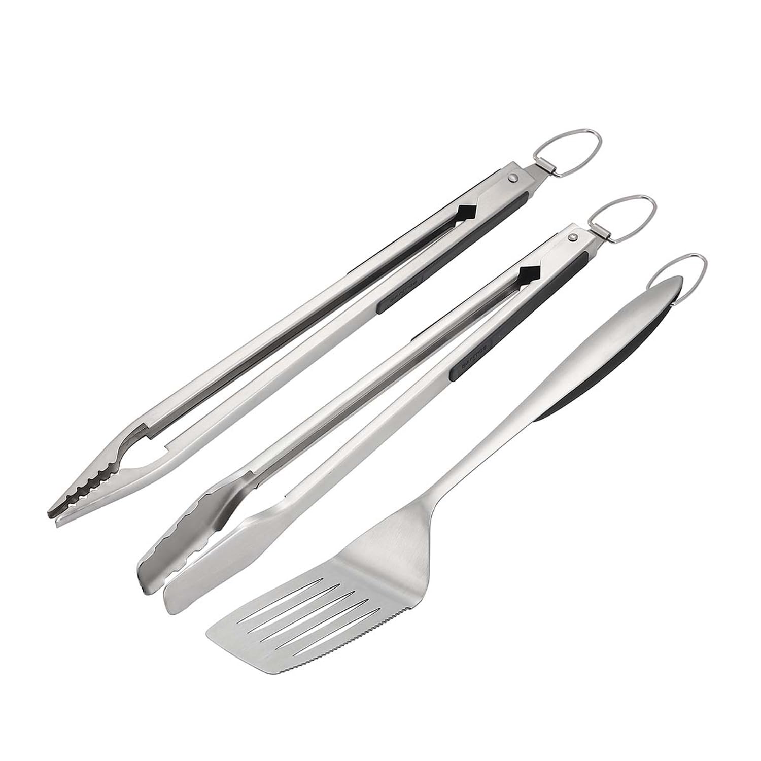 santos-grillbesteck-set-3-teilig-edelstahl-mit-zange-wender-und-pinzette image 2