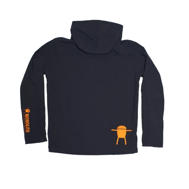 monolith-softshell-jacke-schwarz-mit-orangefarbenem-logo image 1