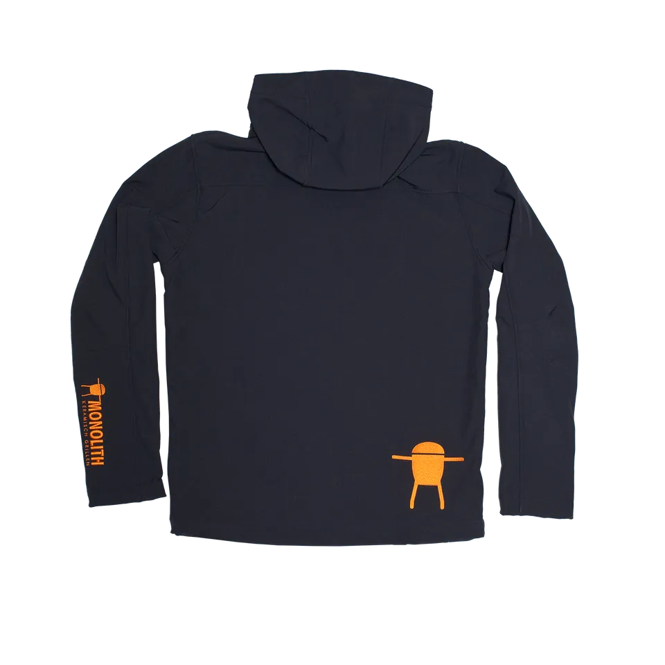 monolith-softshell-jacke-schwarz-mit-orangefarbenem-logo image 1