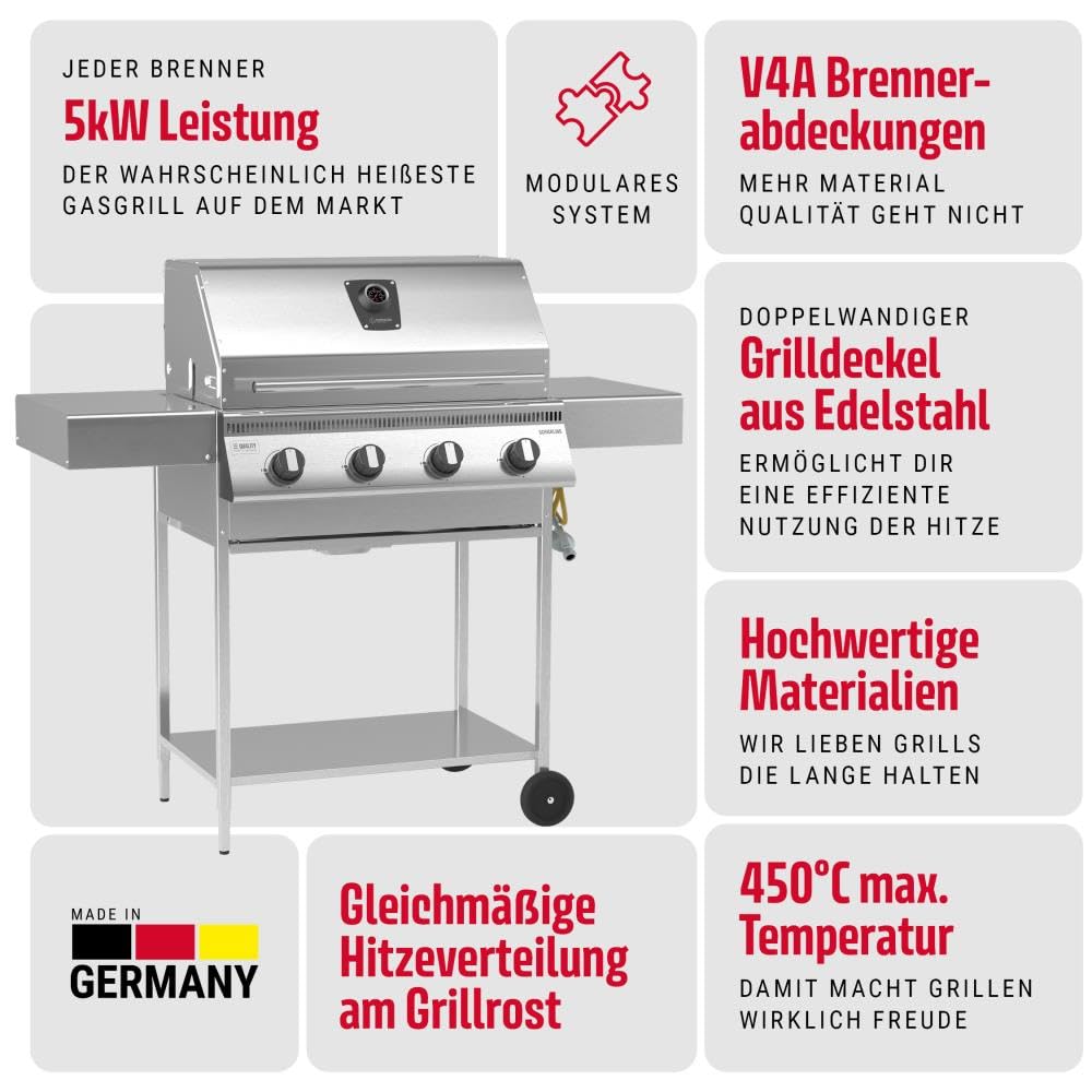 schickling-hermann-xl-classic-gasgrill-grillwagen-edelstahl-4-brenner-20-kw image 2