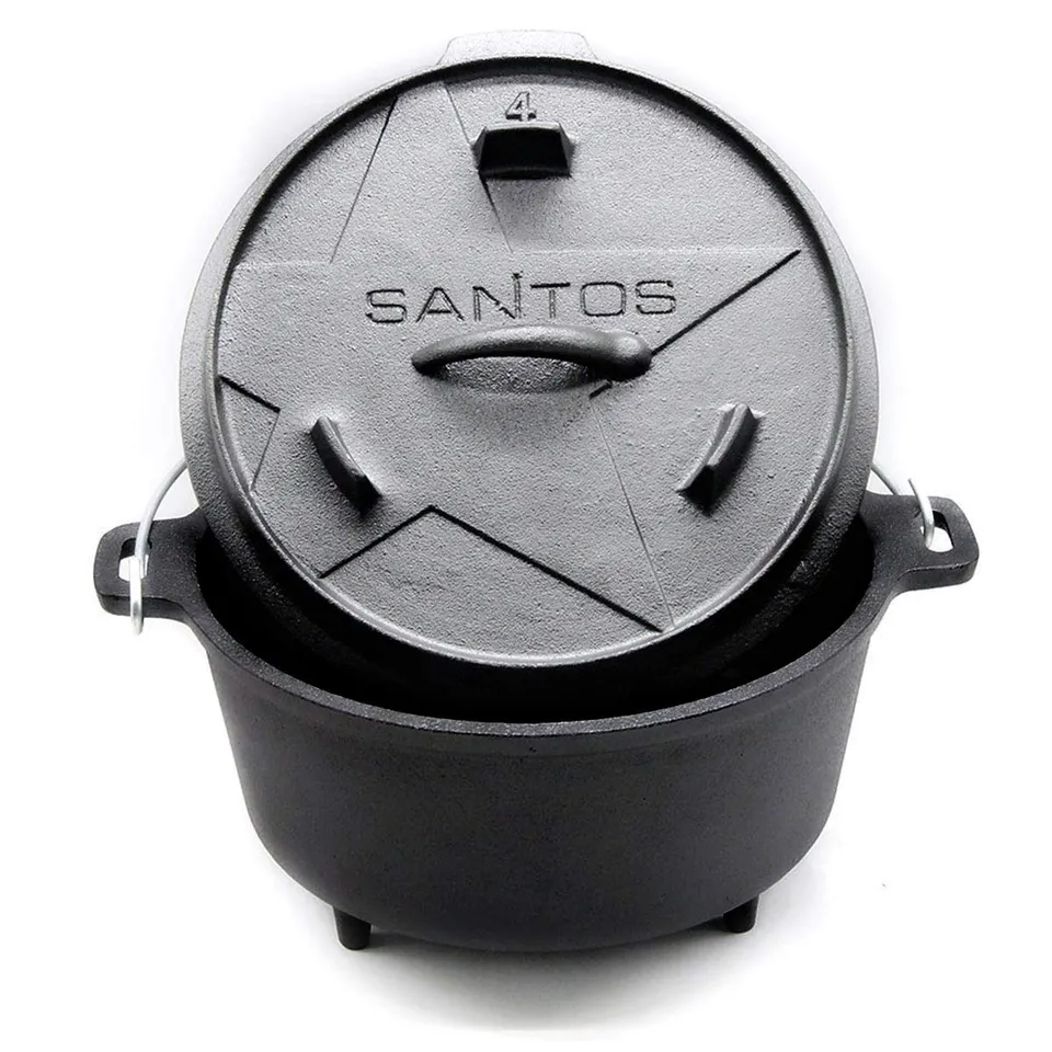 santos-dutch-oven-3-7-l-gusseisen-mit-f-en-und-deckel image 1