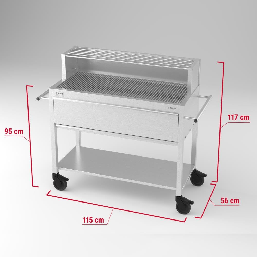 schickling-profistar-ii-gastro-holzkohlegrill-edelstahl-xxl-mit-4-lenkrollen image 3