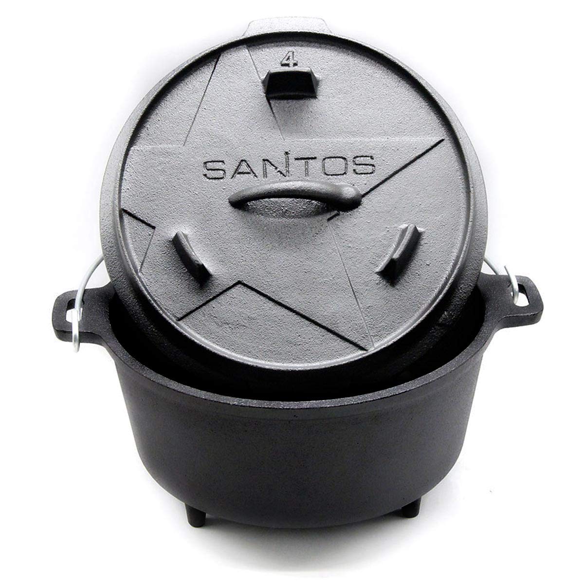 santos-dutch-oven-3-7-l-gusseisen-mit-f-en-und-deckel image 1